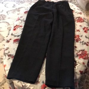 NYgard Black Fully Lined 6P Front Pleated Dress Slacks NWT